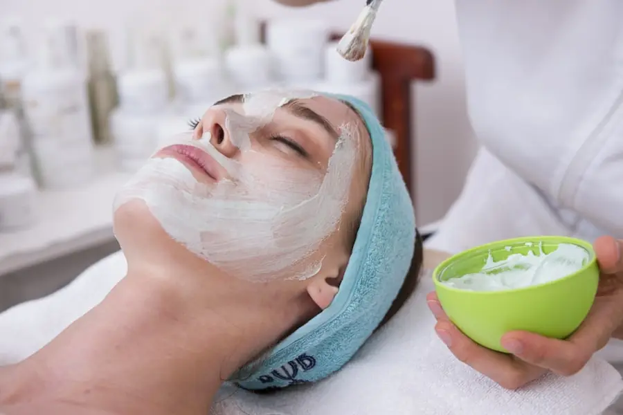 Close-up of healthy skin during a facial treatment