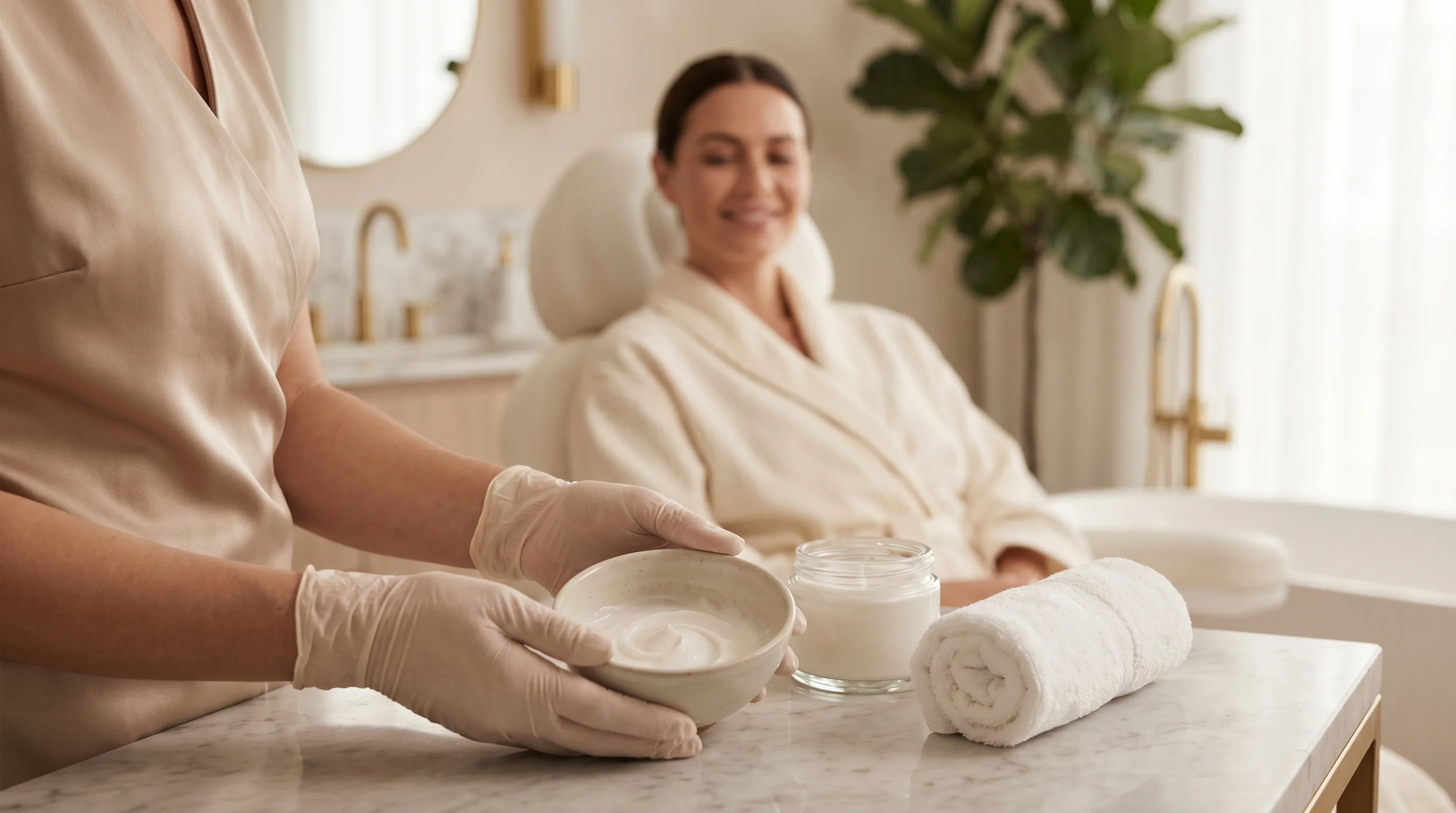 A practitioner talking through treatment options with a client