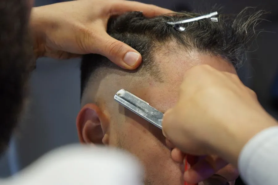 Skin fade close-up