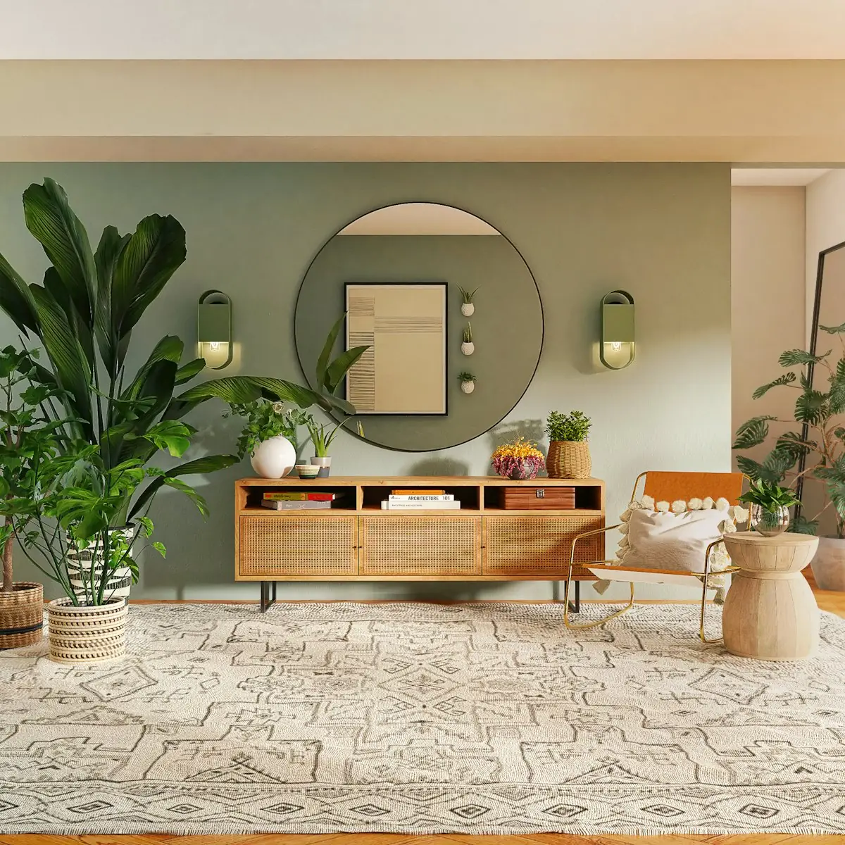 Compact home study with fitted desk and shelving