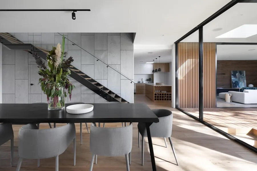 Kitchen island and tall storage