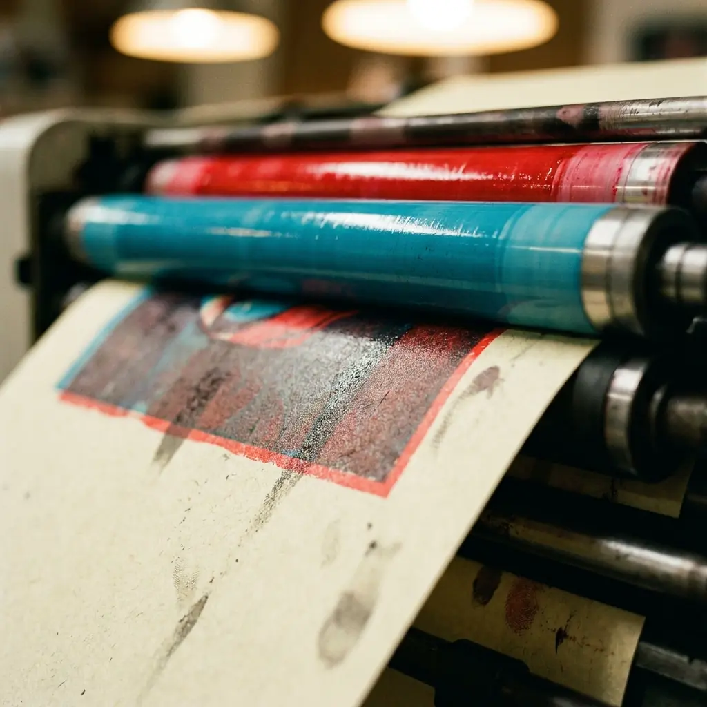 Risograph print in progress at Harbour Print Studio