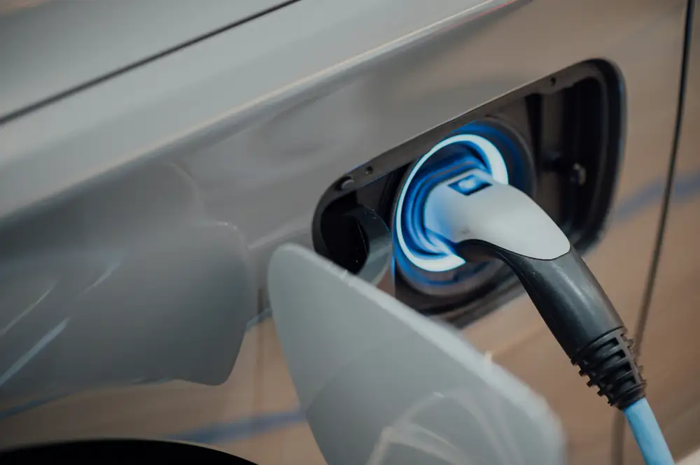 Electric vehicle charging point outside a home